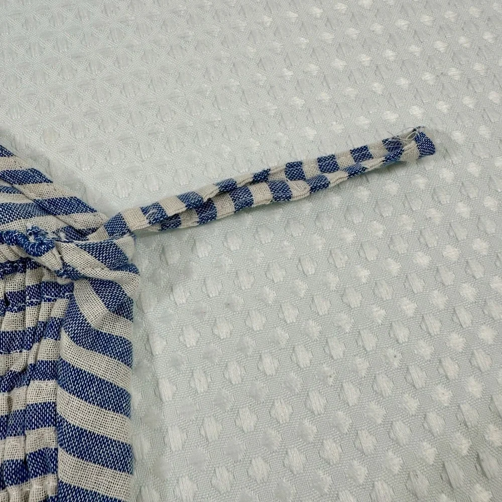 Indian Emporium Blue White Striped V Neck Camisole Dress Sundress‎ Beach